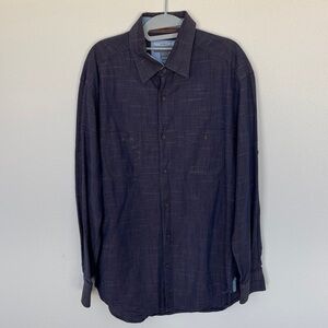 Johnston & Murphy Navy Casual Button Down Shirt